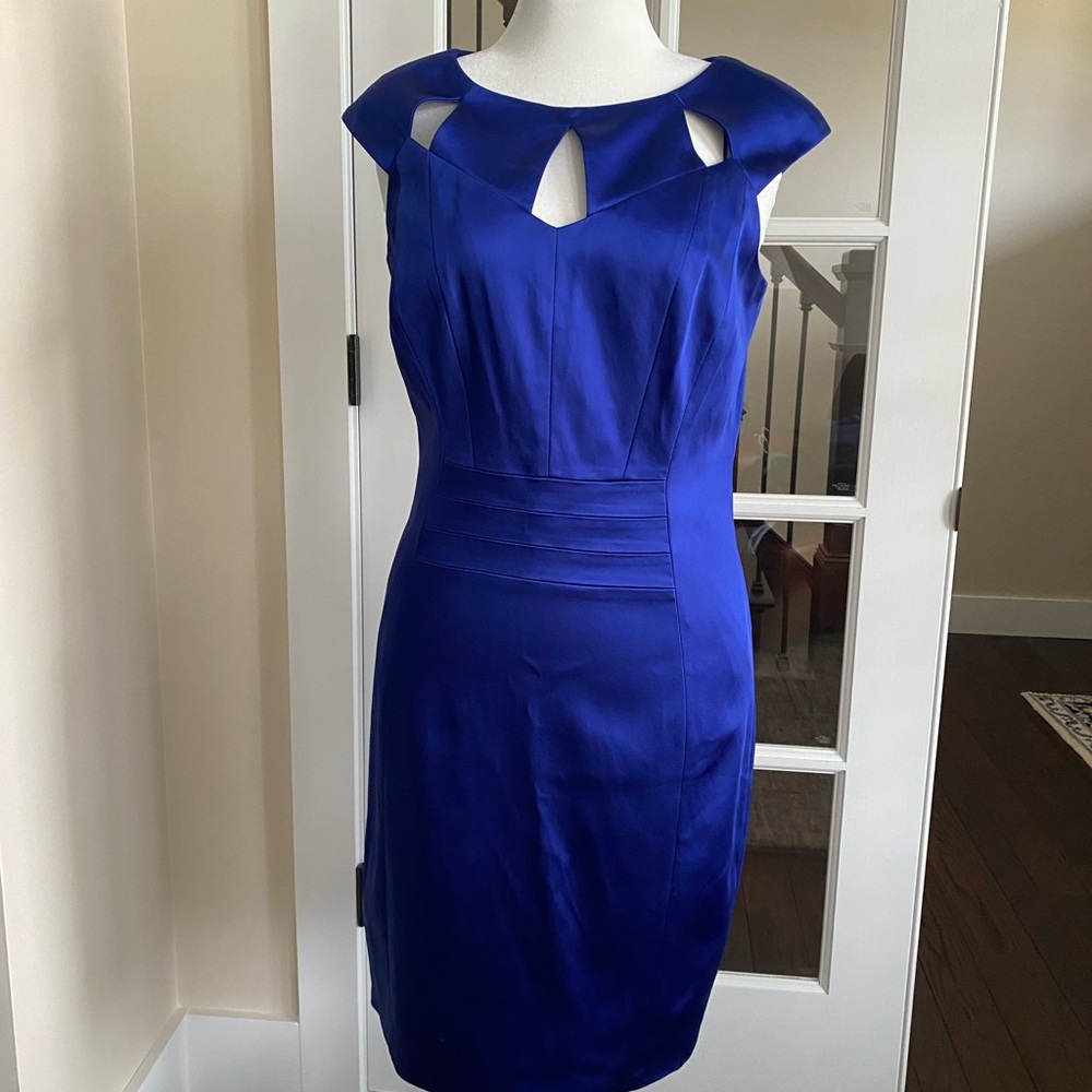 Jax Blue Ruched Cut Out Sheath Dress